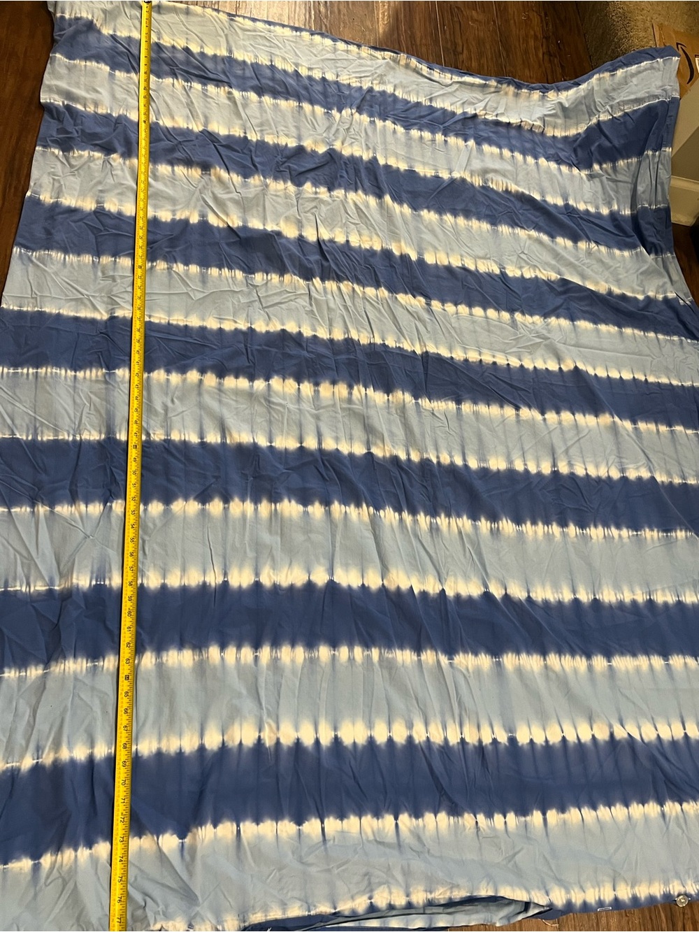 Pottery Barn Kids Tie Dye Blue and White Striped Twin Duvet Cover - Picture 7 of 11
